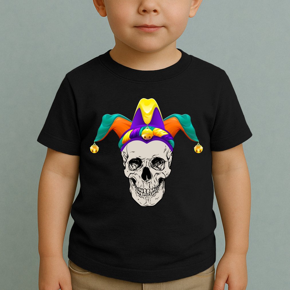Mardi Gras Skull Party Hard Toddler T-Shirt