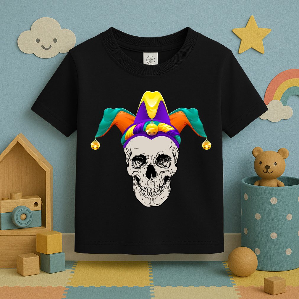Mardi Gras Skull Party Hard Toddler T-Shirt