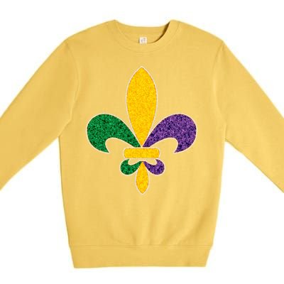 Mardi Gras Sparkle Fleur De Lis Premium Crewneck Sweatshirt