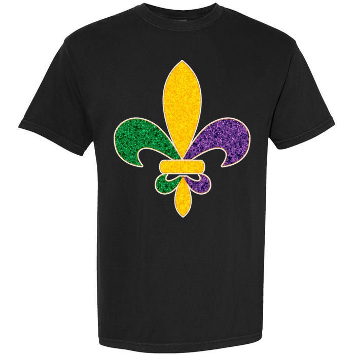 Mardi Gras Sparkle Fleur De Lis Garment-Dyed Heavyweight T-Shirt