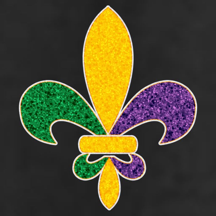 Mardi Gras Sparkle Fleur De Lis Garment-Dyed Heavyweight T-Shirt