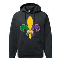 Mardi Gras Sparkle Fleur De Lis Performance Fleece Hoodie