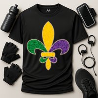 Mardi Gras Sparkle Fleur De Lis Cooling Performance Crew T-Shirt