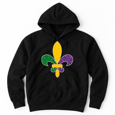 Mardi Gras Sparkle Fleur De Lis Hoodie