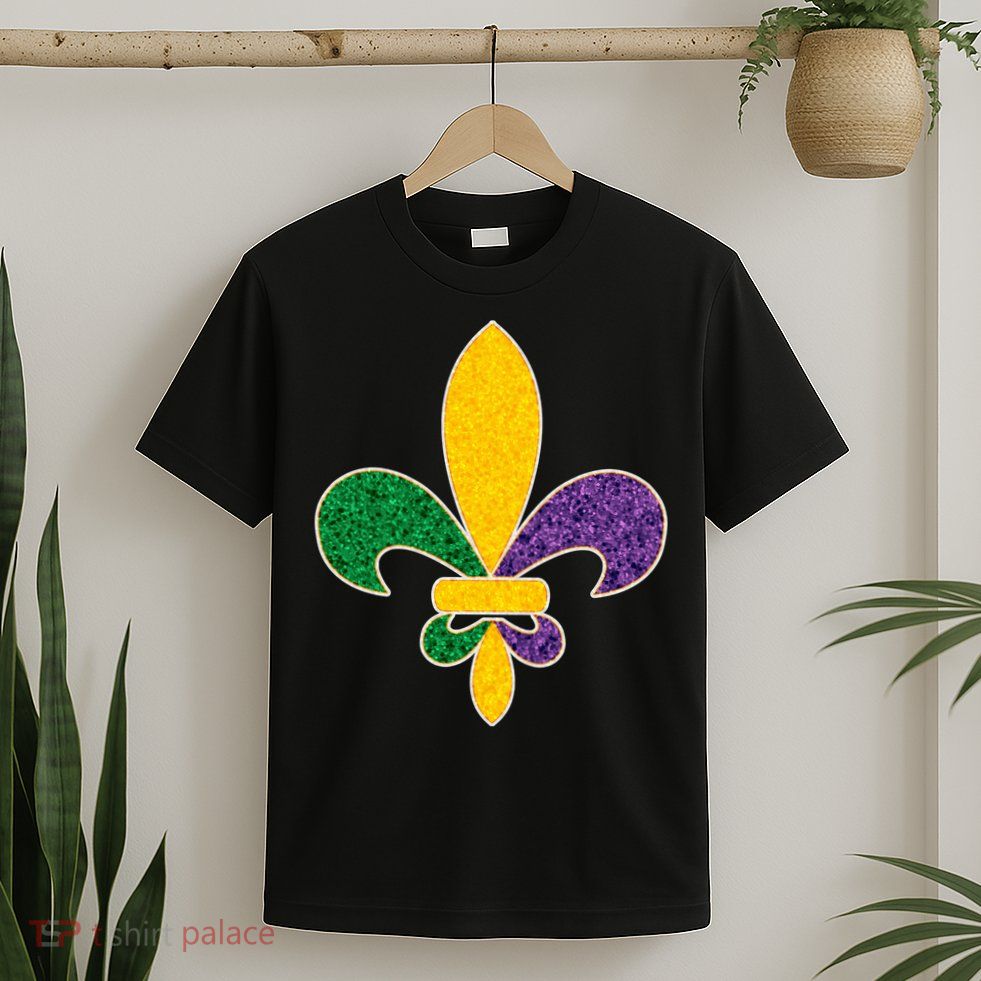 Mardi Gras Sparkle Fleur De Lis T-Shirt