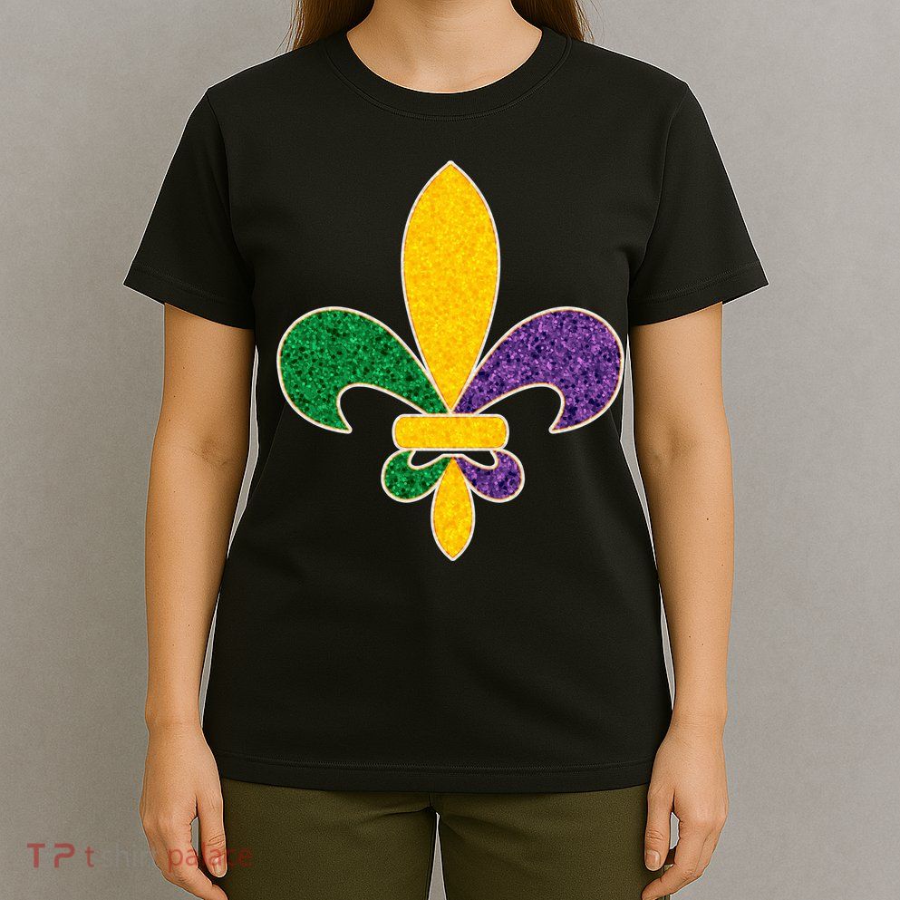 Mardi Gras Sparkle Fleur De Lis T-Shirt