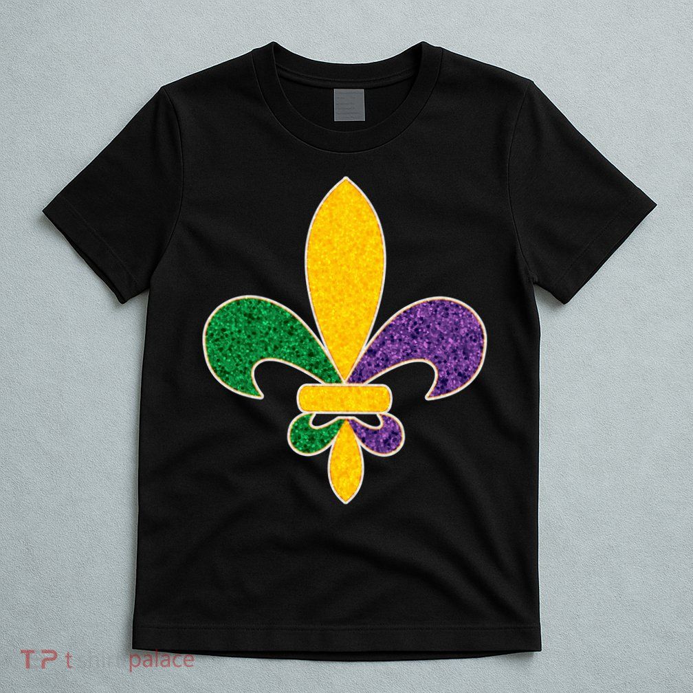 Mardi Gras Sparkle Fleur De Lis T-Shirt