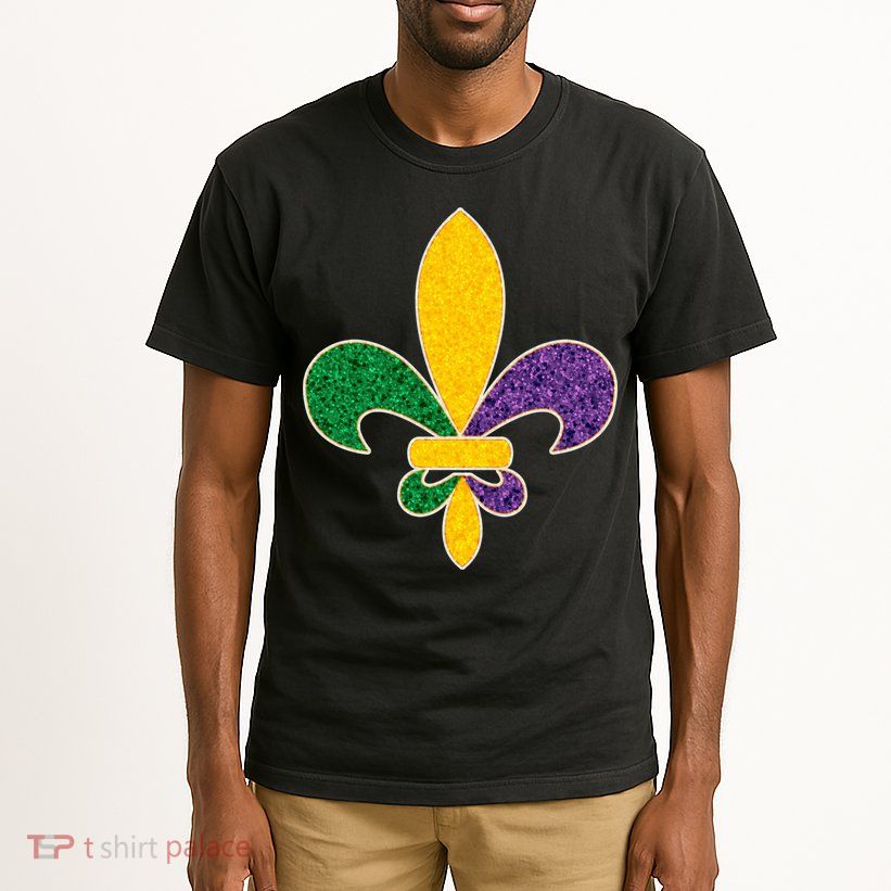 Mardi Gras Sparkle Fleur De Lis Tall T-Shirt