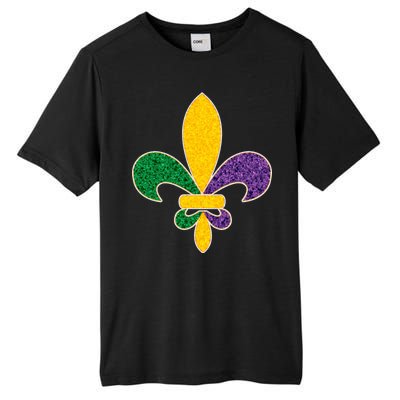 Mardi Gras Sparkle Fleur De Lis Tall Fusion ChromaSoft Performance T-Shirt