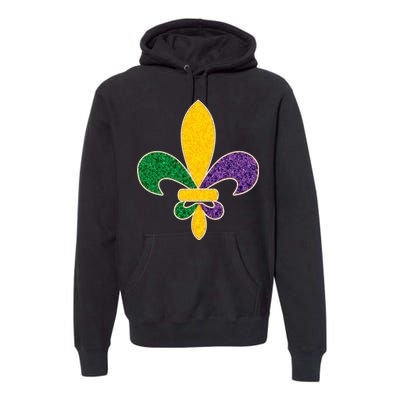 Mardi Gras Sparkle Fleur De Lis Premium Hoodie