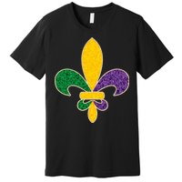 Mardi Gras Sparkle Fleur De Lis Premium T-Shirt