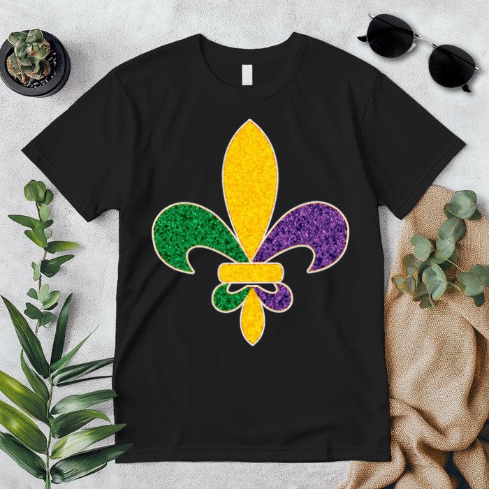 Mardi Gras Sparkle Fleur De Lis Premium T-Shirt