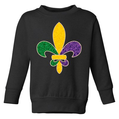 Mardi Gras Sparkle Fleur De Lis Toddler Sweatshirt