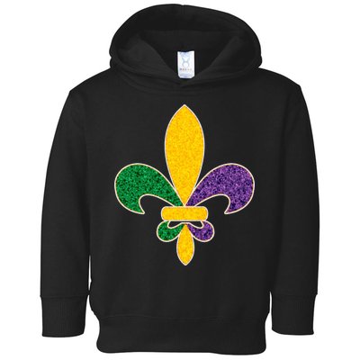 Mardi Gras Sparkle Fleur De Lis Toddler Hoodie