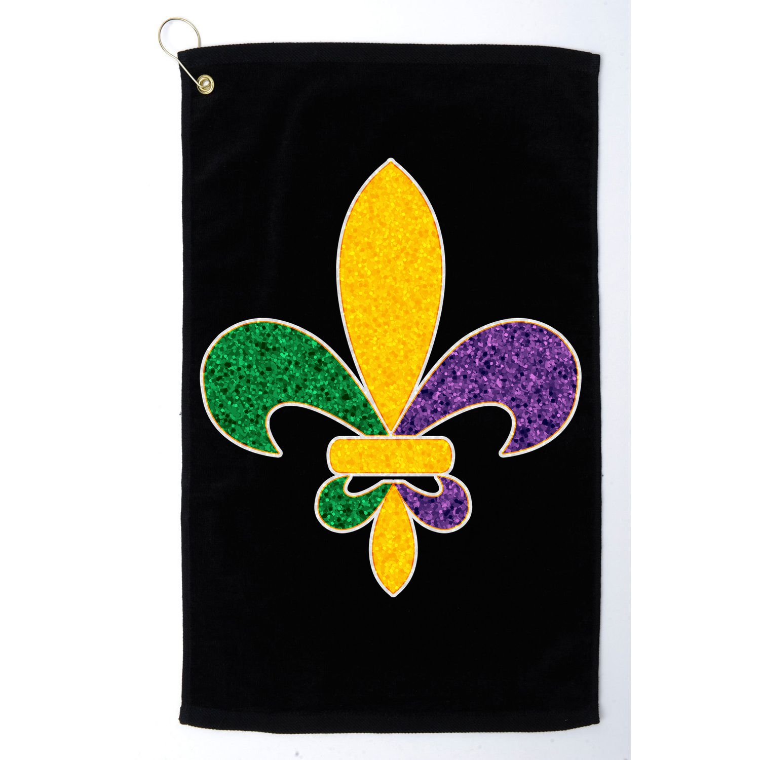 Mardi Gras Sparkle Fleur De Lis Golf Towel