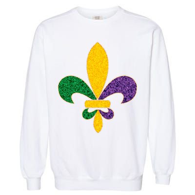 Mardi Gras Sparkle Fleur De Lis Garment-Dyed Sweatshirt