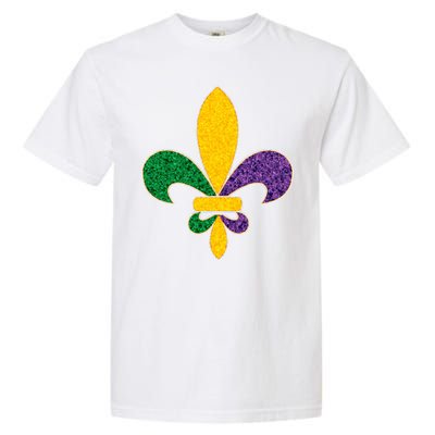 Mardi Gras Sparkle Fleur De Lis Garment-Dyed Heavyweight T-Shirt