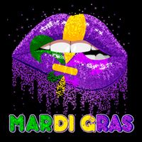 Mardi Gras Sparkle Lips Cooling Performance Crew T-Shirt