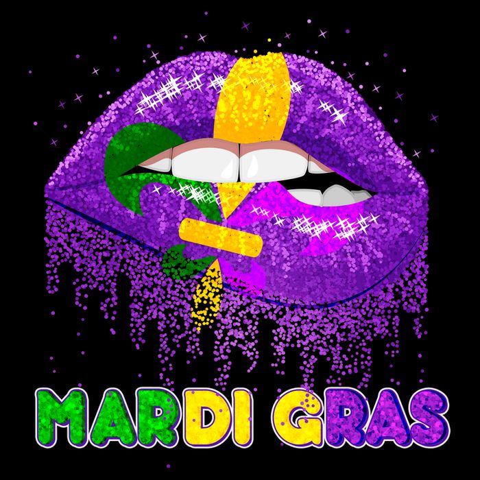 Mardi Gras Sparkle Lips Cooling Performance Crew T-Shirt