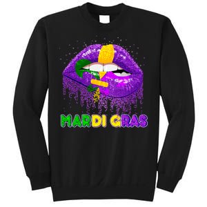 Mardi Gras Sparkle Lips Sweatshirt