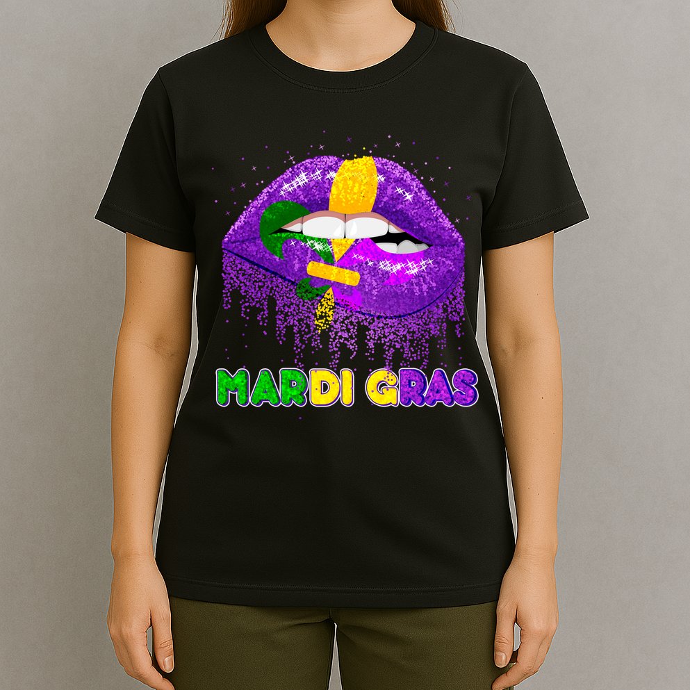 Mardi Gras Sparkle Lips T-Shirt