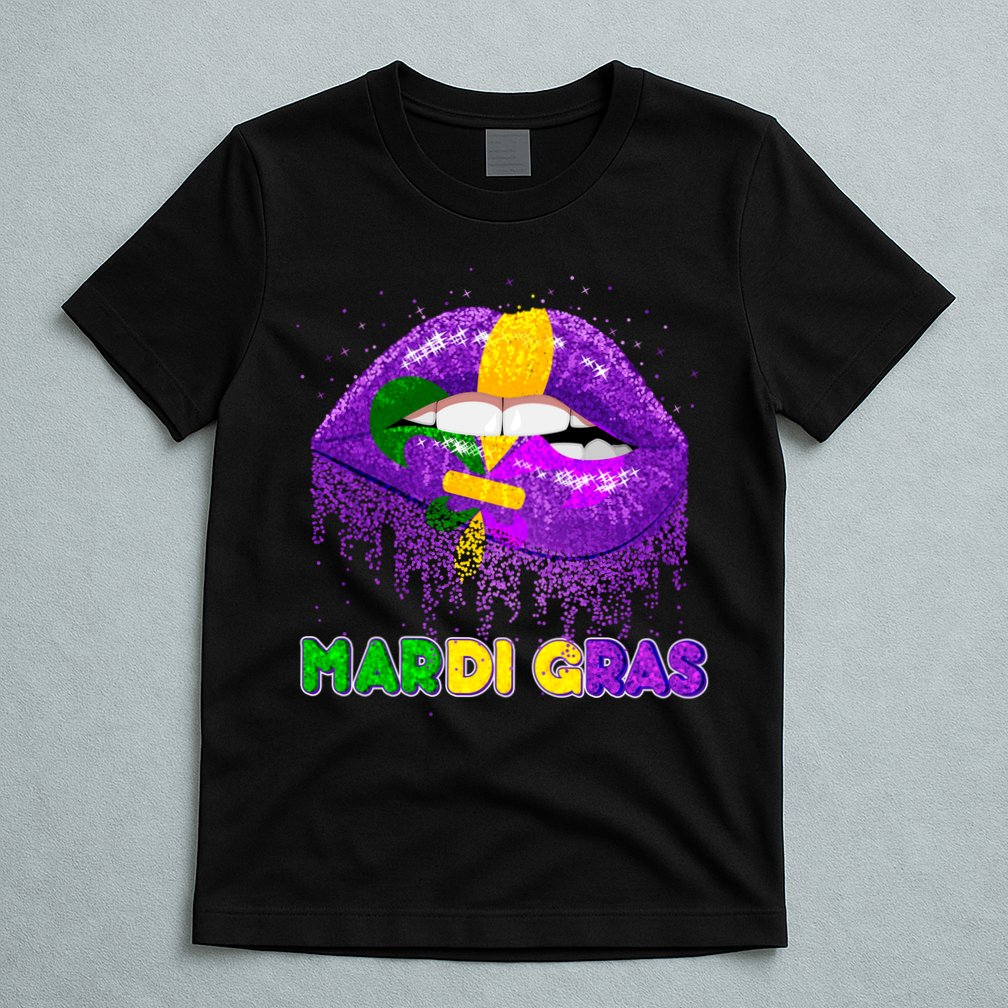 Mardi Gras Sparkle Lips T-Shirt