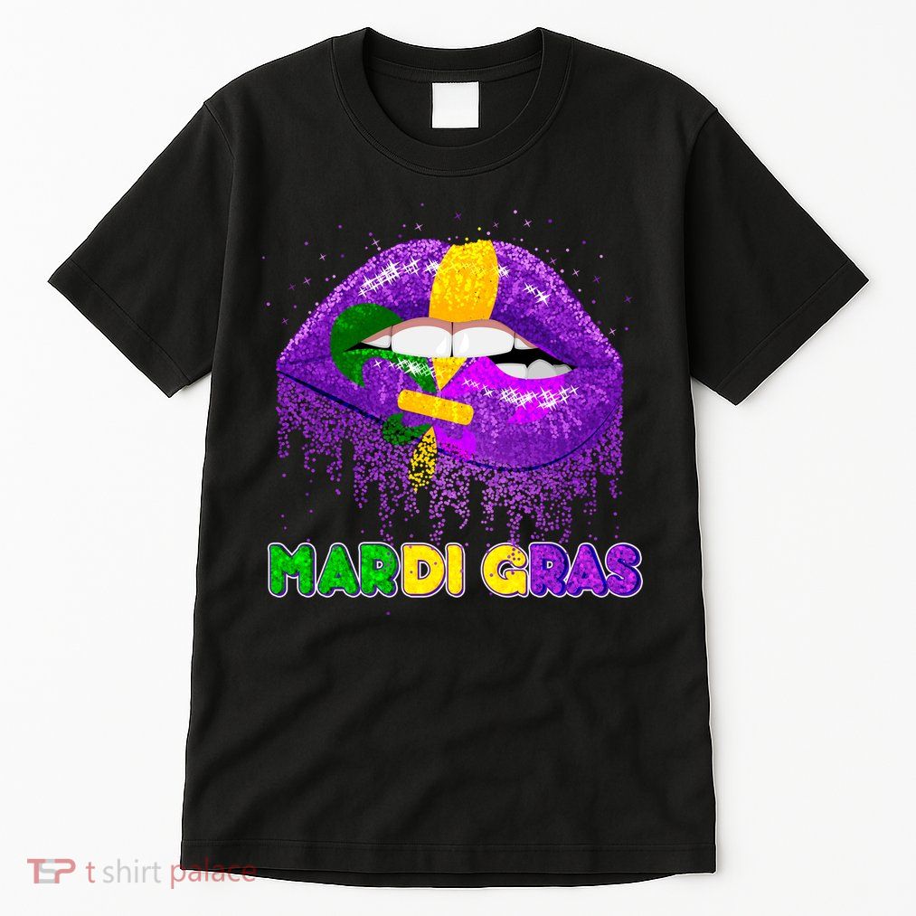 Mardi Gras Sparkle Lips Tall T-Shirt