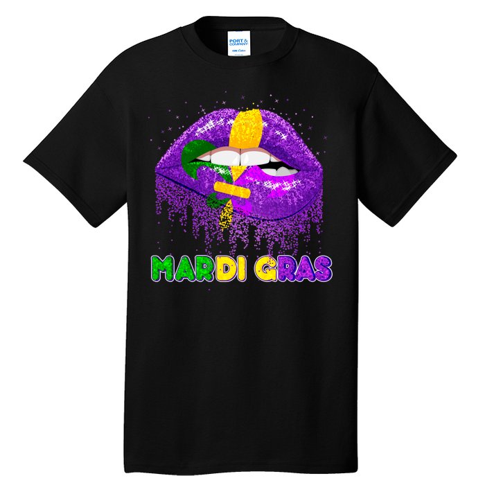 Mardi Gras Sparkle Lips Tall T-Shirt