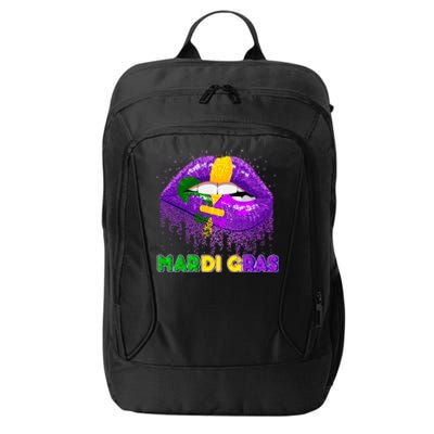 Mardi Gras Sparkle Lips City Backpack