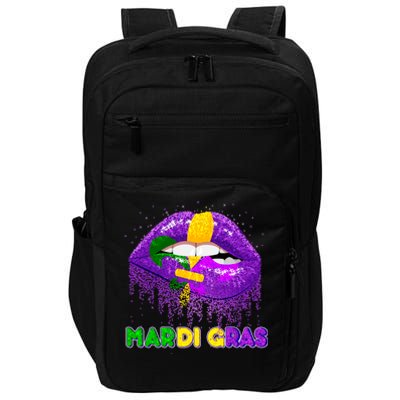 Mardi Gras Sparkle Lips Impact Tech Backpack