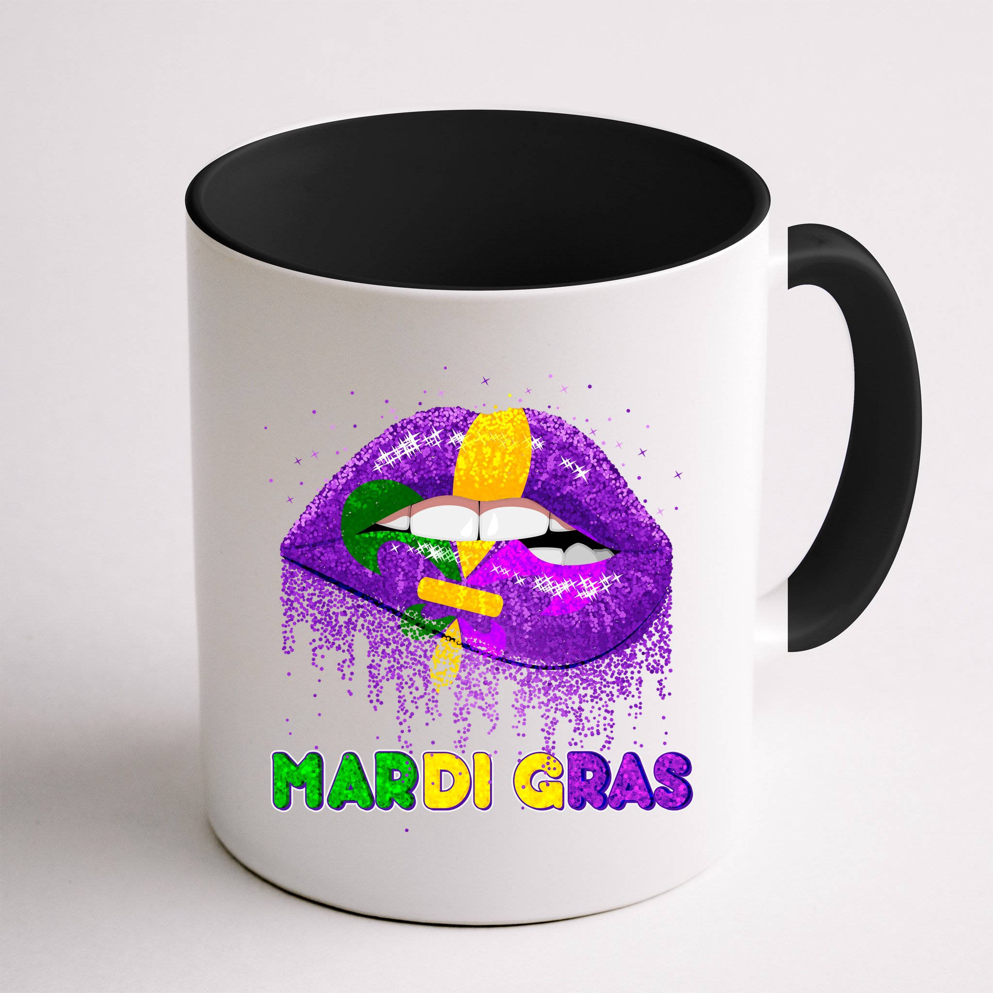 Mardi Gras Sparkle Lips Mug