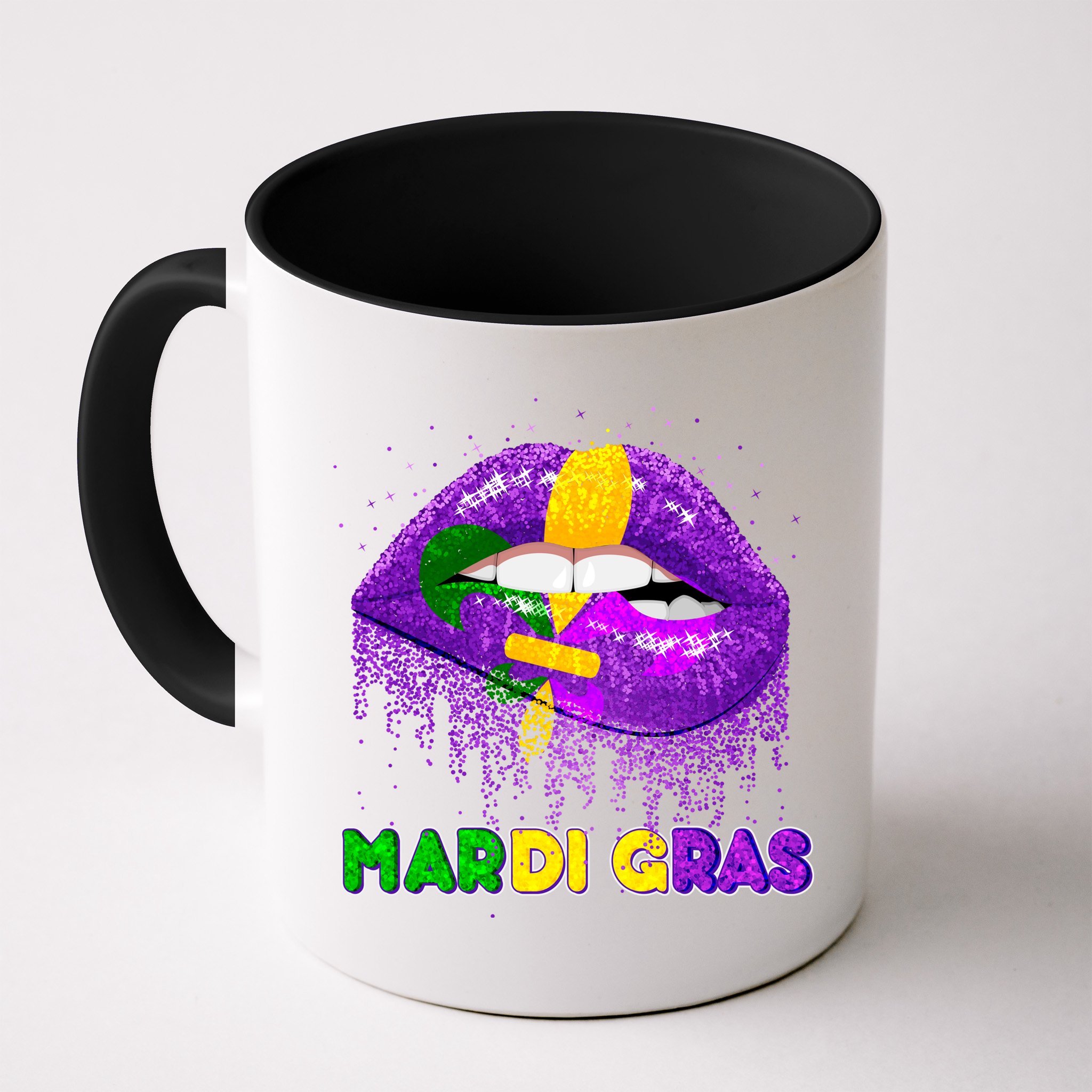 Mardi Gras Sparkle Lips Mug