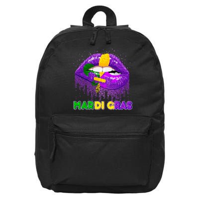 Mardi Gras Sparkle Lips 16 in Basic Backpack