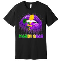 Mardi Gras Sparkle Lips Premium T-Shirt