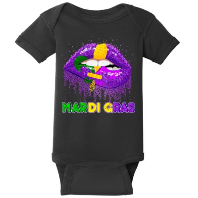 Mardi Gras Sparkle Lips Baby Bodysuit