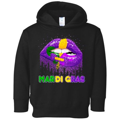 Mardi Gras Sparkle Lips Toddler Hoodie