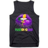 Mardi Gras Sparkle Lips Tank Top