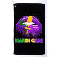 Mardi Gras Sparkle Lips Golf Towel