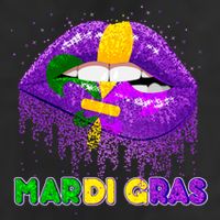 Mardi Gras Sparkle Lips Golf Towel