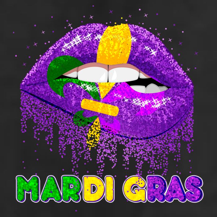 Mardi Gras Sparkle Lips Golf Towel