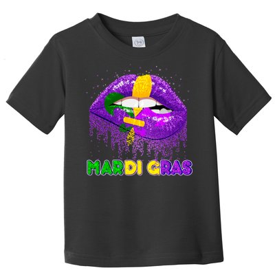 Mardi Gras Sparkle Lips Toddler T-Shirt