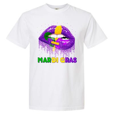 Mardi Gras Sparkle Lips Garment-Dyed Heavyweight T-Shirt