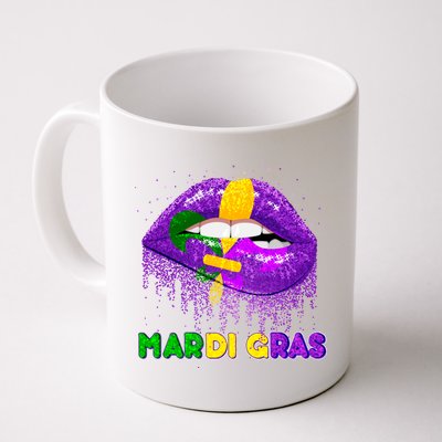 Mardi Gras Sparkle Lips Coffee Mug