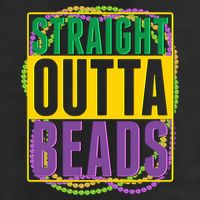 Mardi Gras Straight Outta Beads  7 Panel Mesh Trucker Snapback Hat