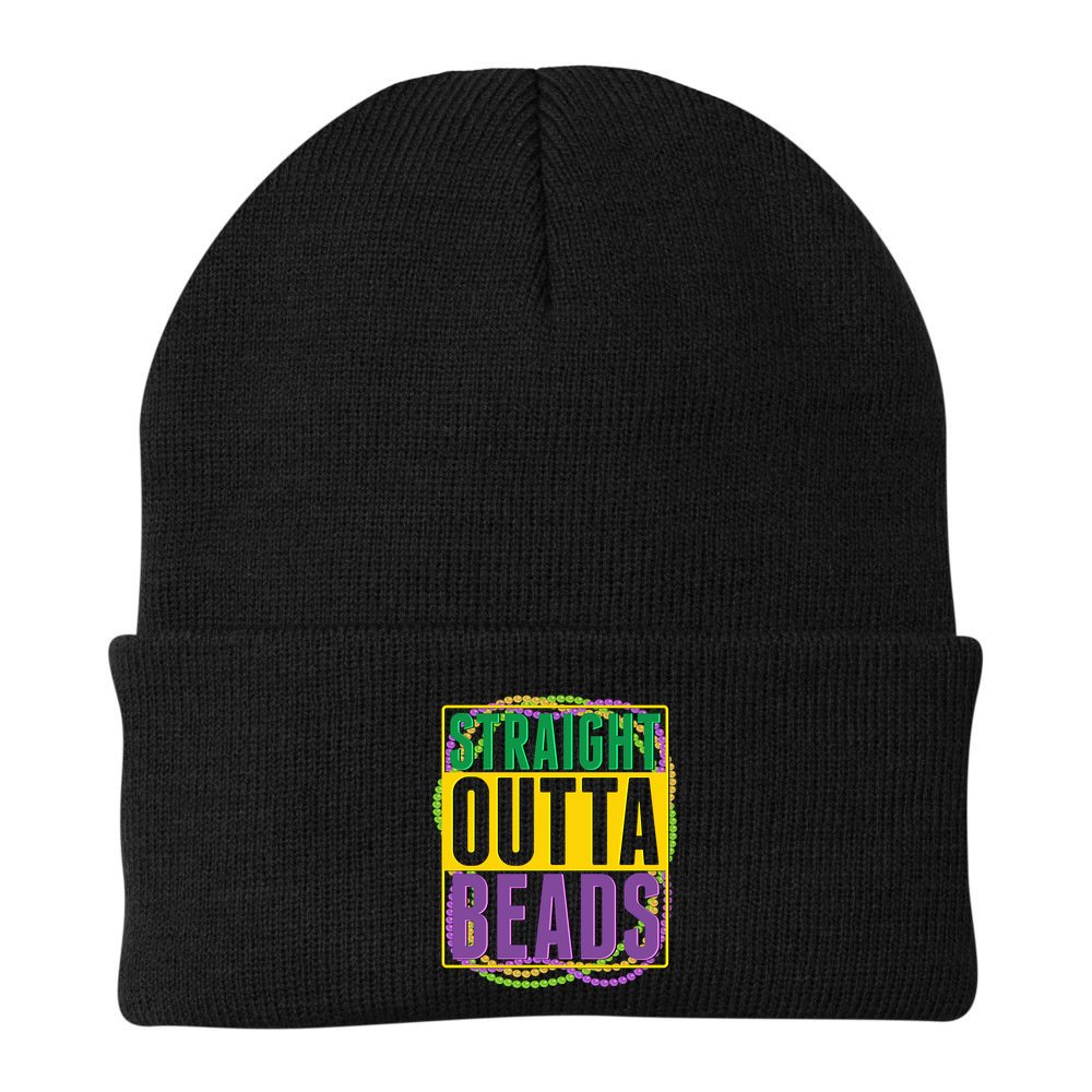 Mardi Gras Straight Outta Beads  Beanie