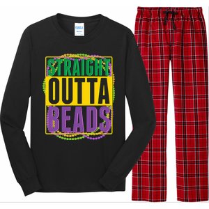 Mardi Gras Straight Outta Beads  Long Sleeve Pajama Set