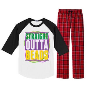 Mardi Gras Straight Outta Beads  Raglan Sleeve Pajama Set