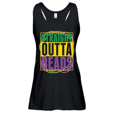 Mardi Gras Straight Outta Beads  Ladies Essential Flowy Tank