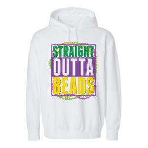 Mardi Gras Straight Outta Beads  Garment-Dyed Fleece Hoodie