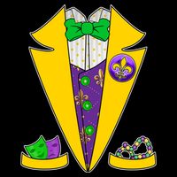 Mardi Gras Tuxedo Hooded Wearable Blanket